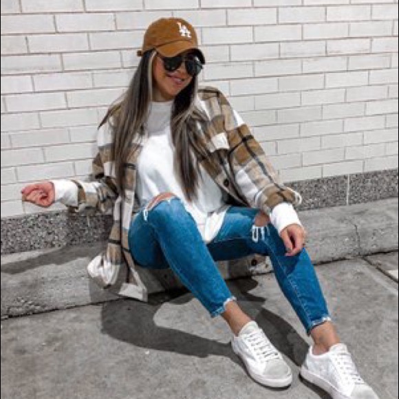 SHEIN Jackets & Blazers - Plaid Pocket Button Up Shaket